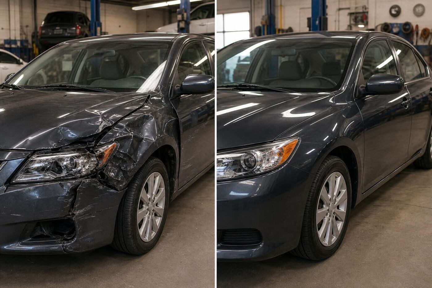 Before and after collision repair